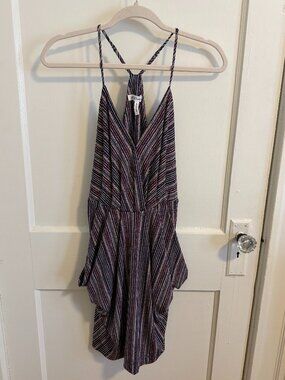 BCBG Generation Striped Halter Dress w/ Pockets | Size M | Boho Mini